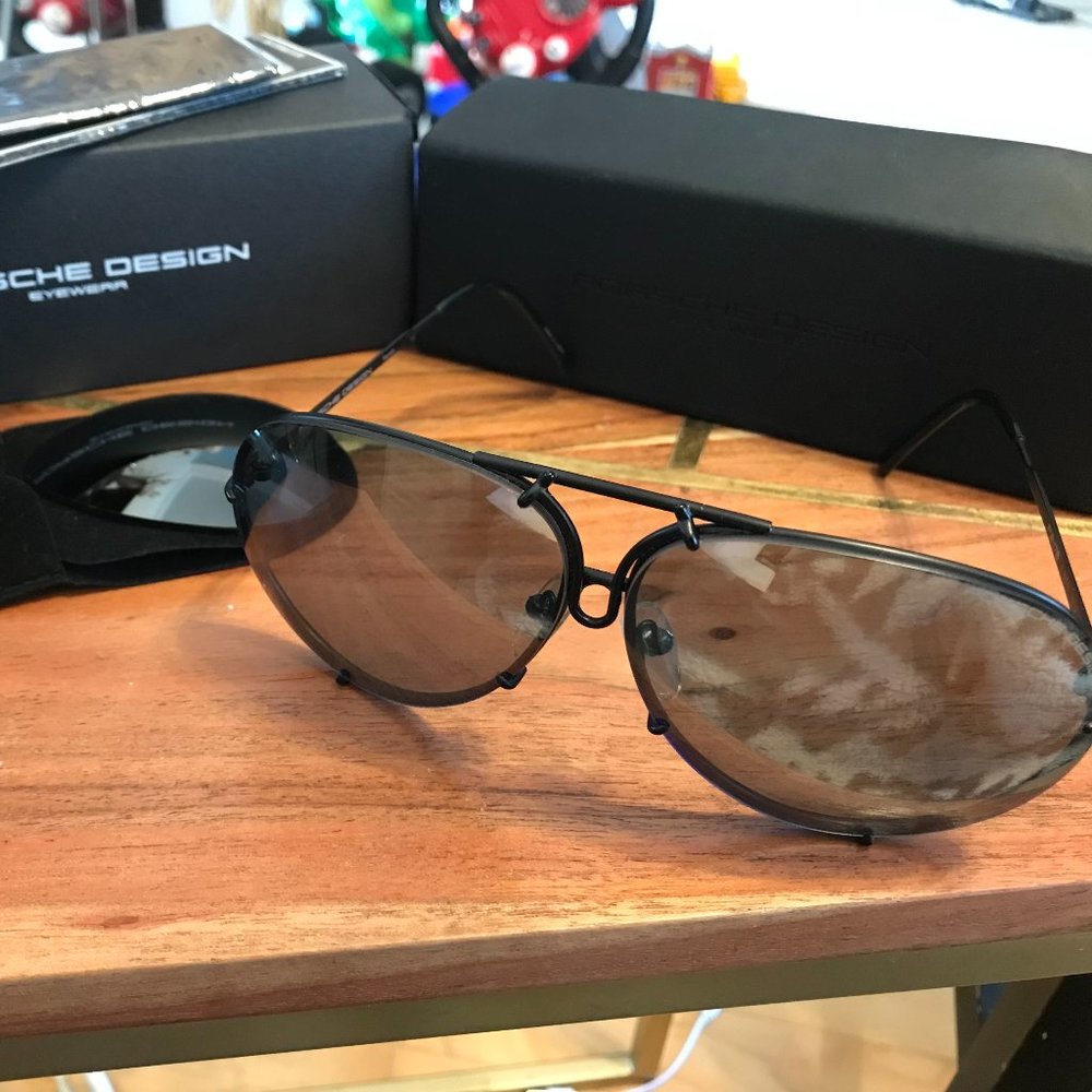 PORSCHE DESIGN P8478 SUNGLASSES 8478 SUN GLASSES AVIATOR 2 SETS OF LENSES D 69mm